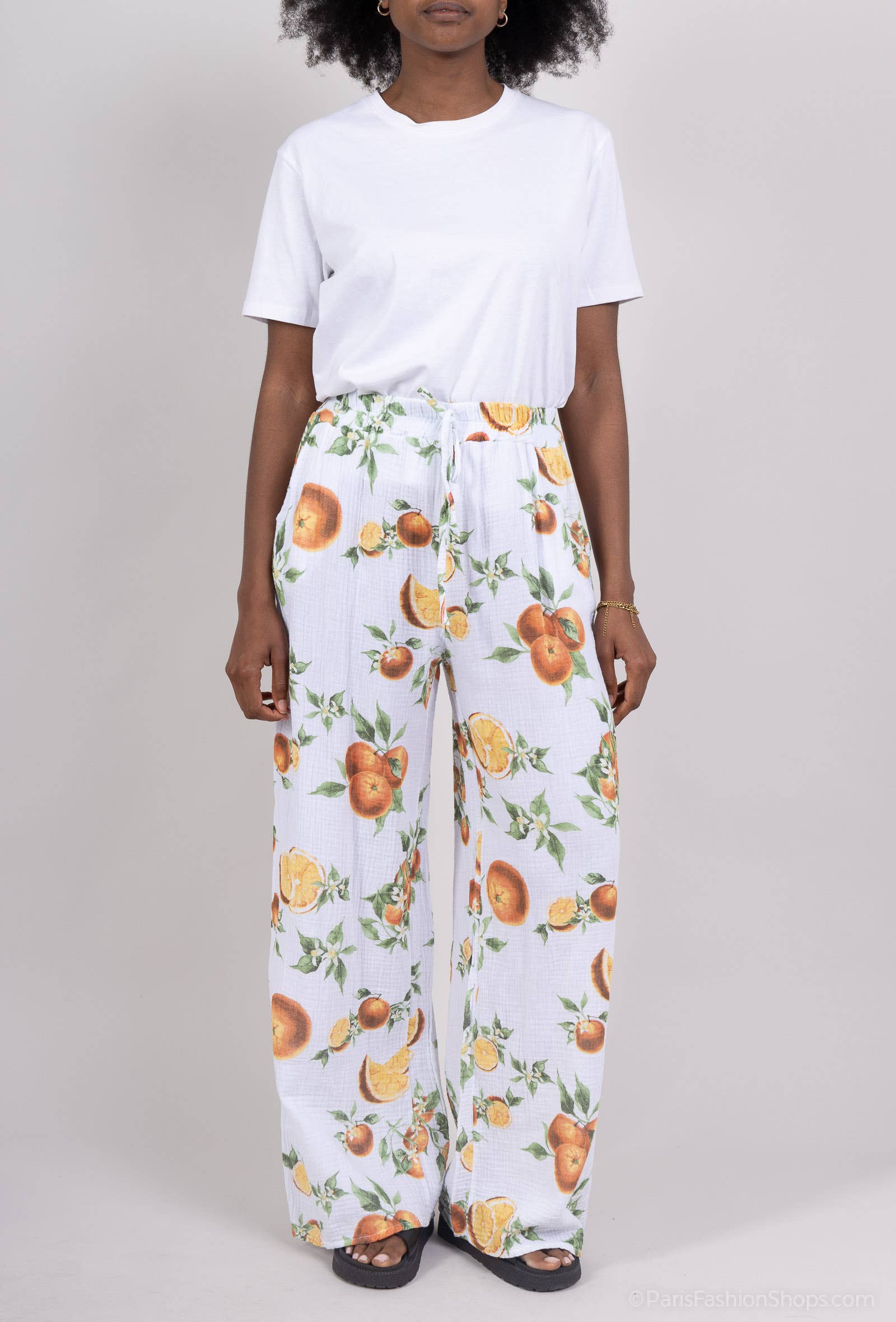 Mimi & Gogo - Wholesale Pants - Women's - Fruit Print Cotton Gauze Pants3