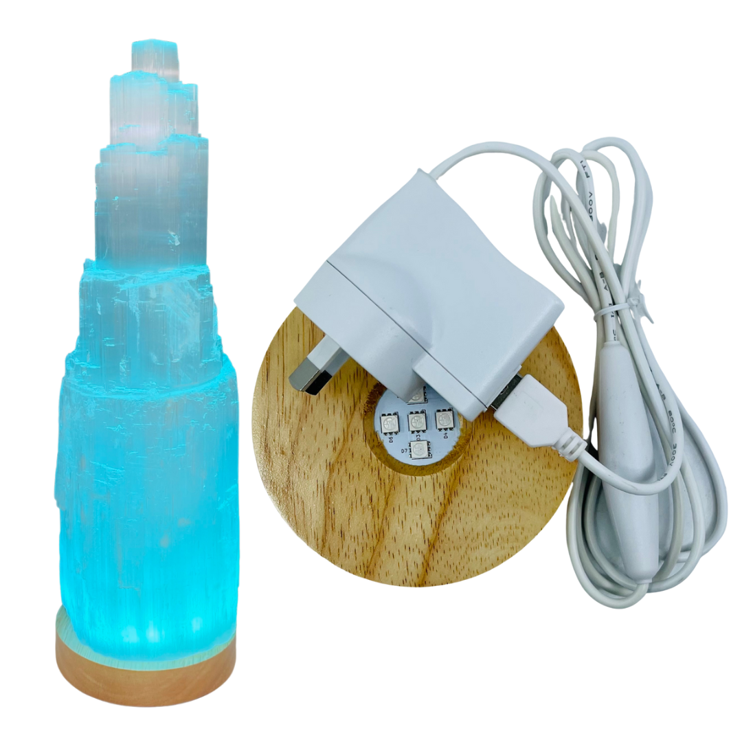 SALTCO AUSTRALIA - Wholesale Accent/Desk Lamp - LED Wooden Display Light Base – White Cord (240V)4