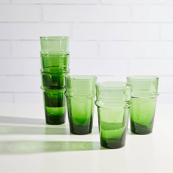 Verve Culture - Wholesale Drinking glass/cup - Moroccan Beldi Glassware - Green1