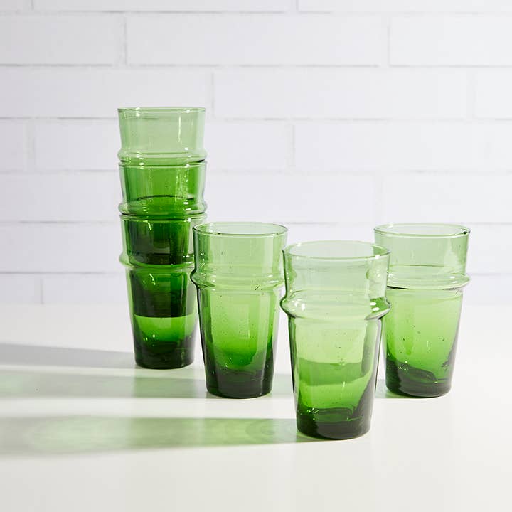 Moroccan Beldi Glassware - Green for wholesale by Verve Culture