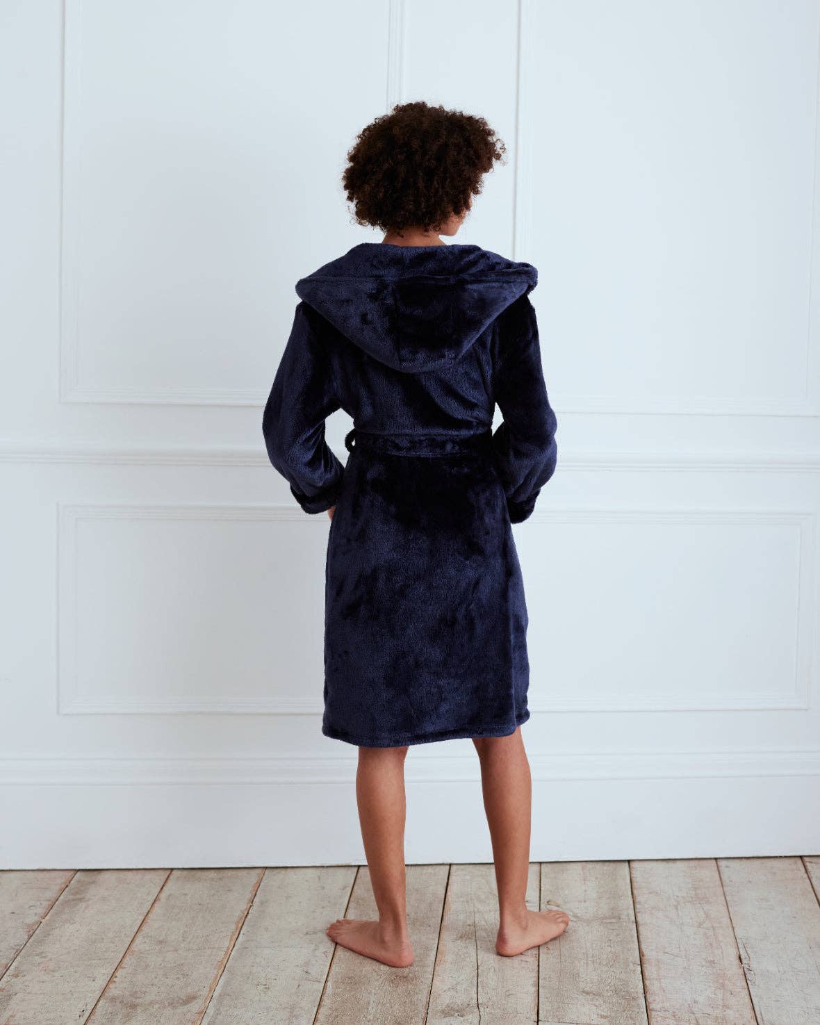 Fleece Dressing Gown - Navy for wholesale on Faire3