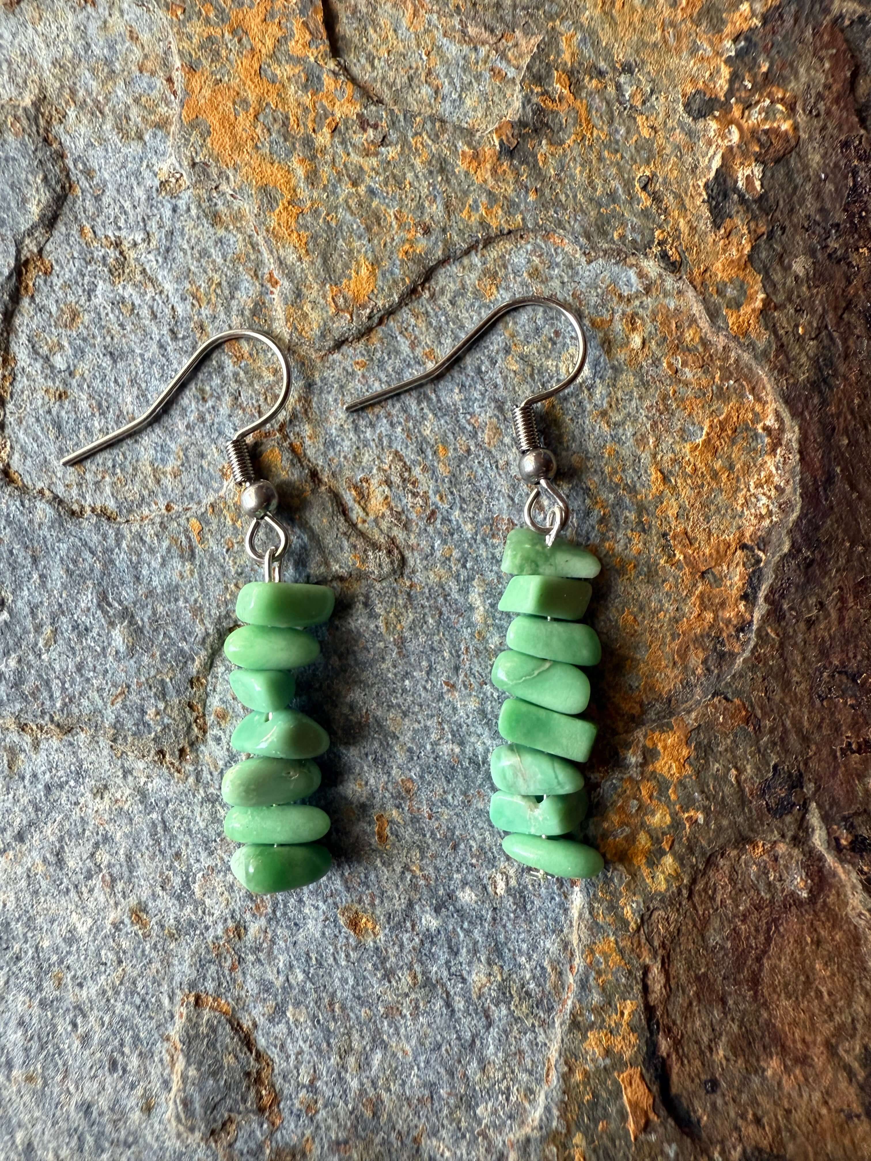 Wild Mountain Soul Designs - Wholesale Dangle Earrings - Nevada Variscite Chip Earrings1