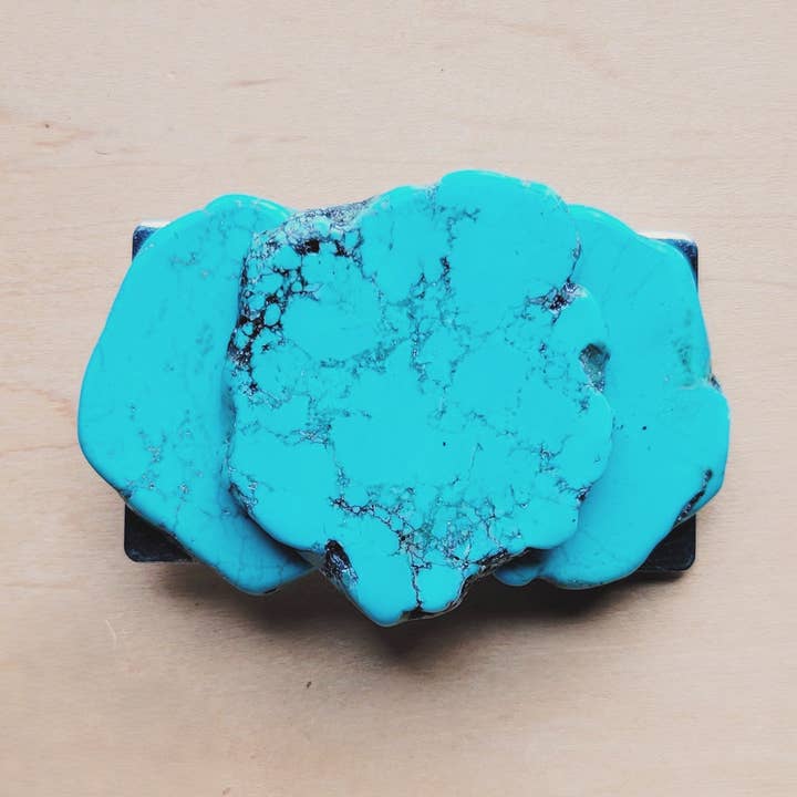 Triple Turquoise Slab Belt Buckle 906s for wholesale by The Jewelry Junkie