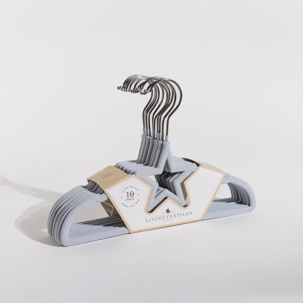 Living Textiles - Wholesale Clothes hangers - 10pk Baby Coat Hangers - Stars/Blue1