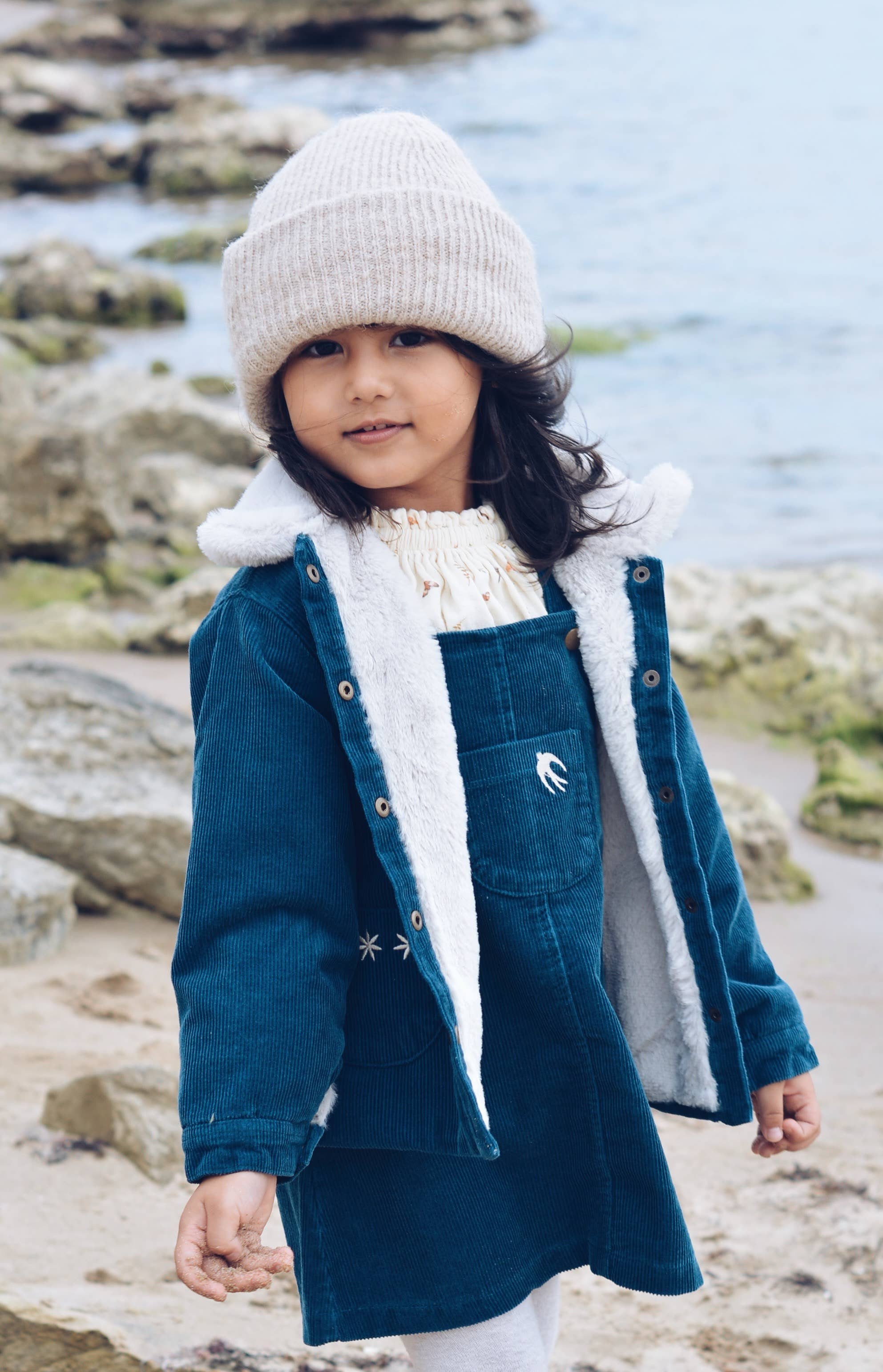 Eli & Nev (we cover U.S. import duties) - Wholesale Jacket - Kids - Baby / Kids Blue Corduroy and Faux-fur Jacket OEKO-TEX8