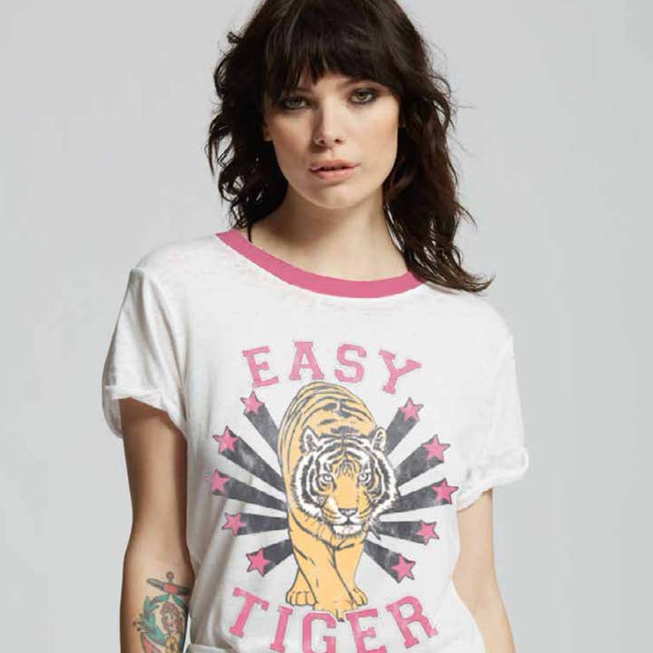 303656 - 330 Easy Tiger Burn Out Graphic Tee for wholesale by Recycled Karma