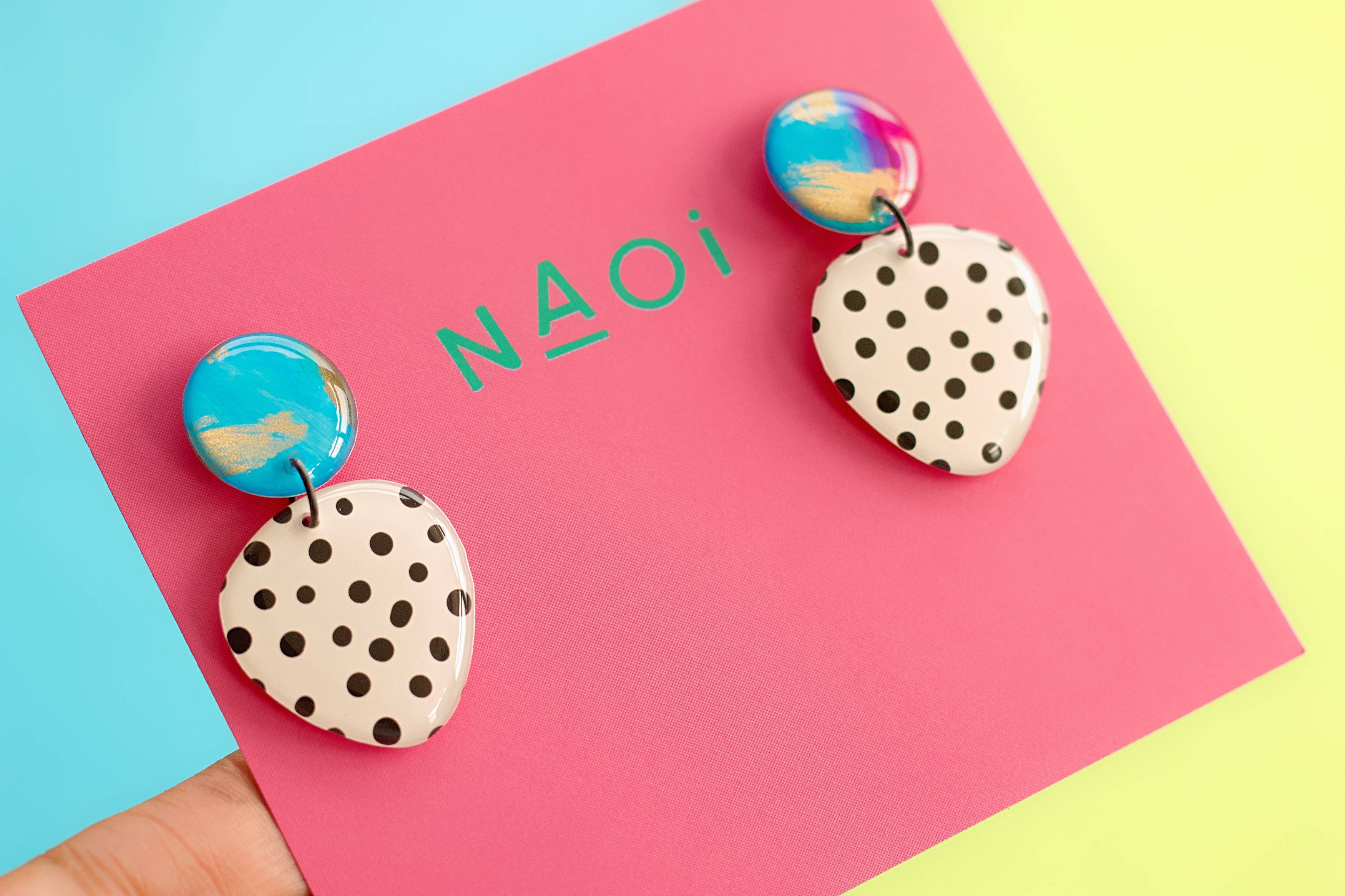 Naoi - Wholesale Dangle Earrings - Polka Dot Statement Earrings - Handmade to Order 1