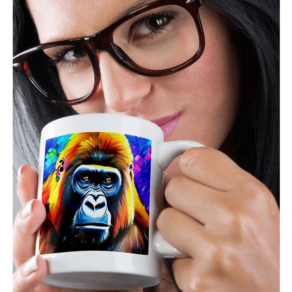 3dRose - Wholesale Coffee Mug - 3dRose, Cool gorilla ape. Colorful digital painting, gift, card or print, Mug9