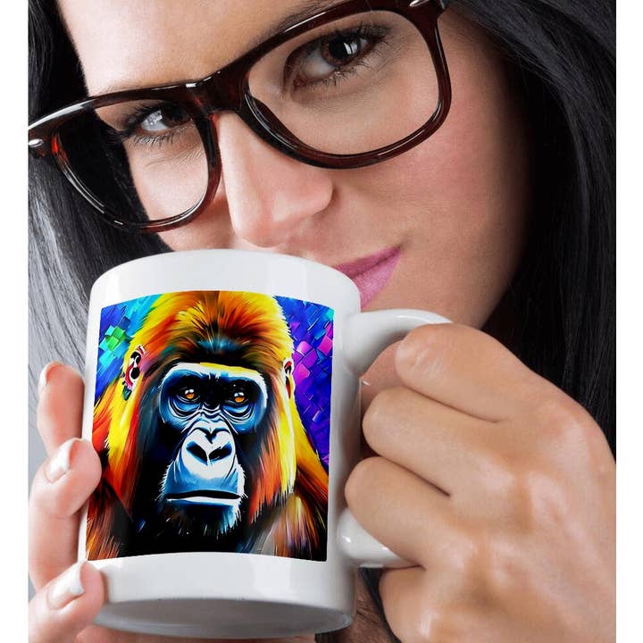 3dRose - Wholesale Coffee Mug - 3dRose, Cool gorilla ape. Colorful digital painting, gift, card or print, Mug9