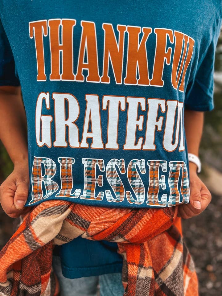 THANKFUL GRATEFUL BLESSED TEE for wholesale by Southern Babe Wholesale