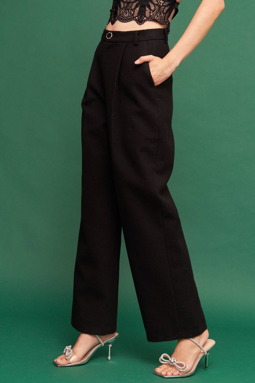 Black Wide Leg Suit Pants  for wholesale on Faire4