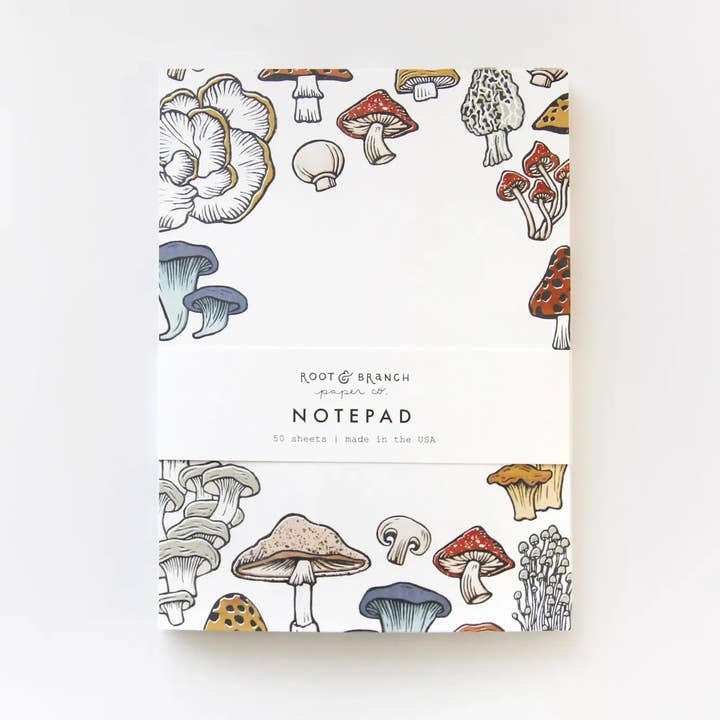 Mushroom + Fungi Notepad for wholesale by Root & Branch Paper Co.