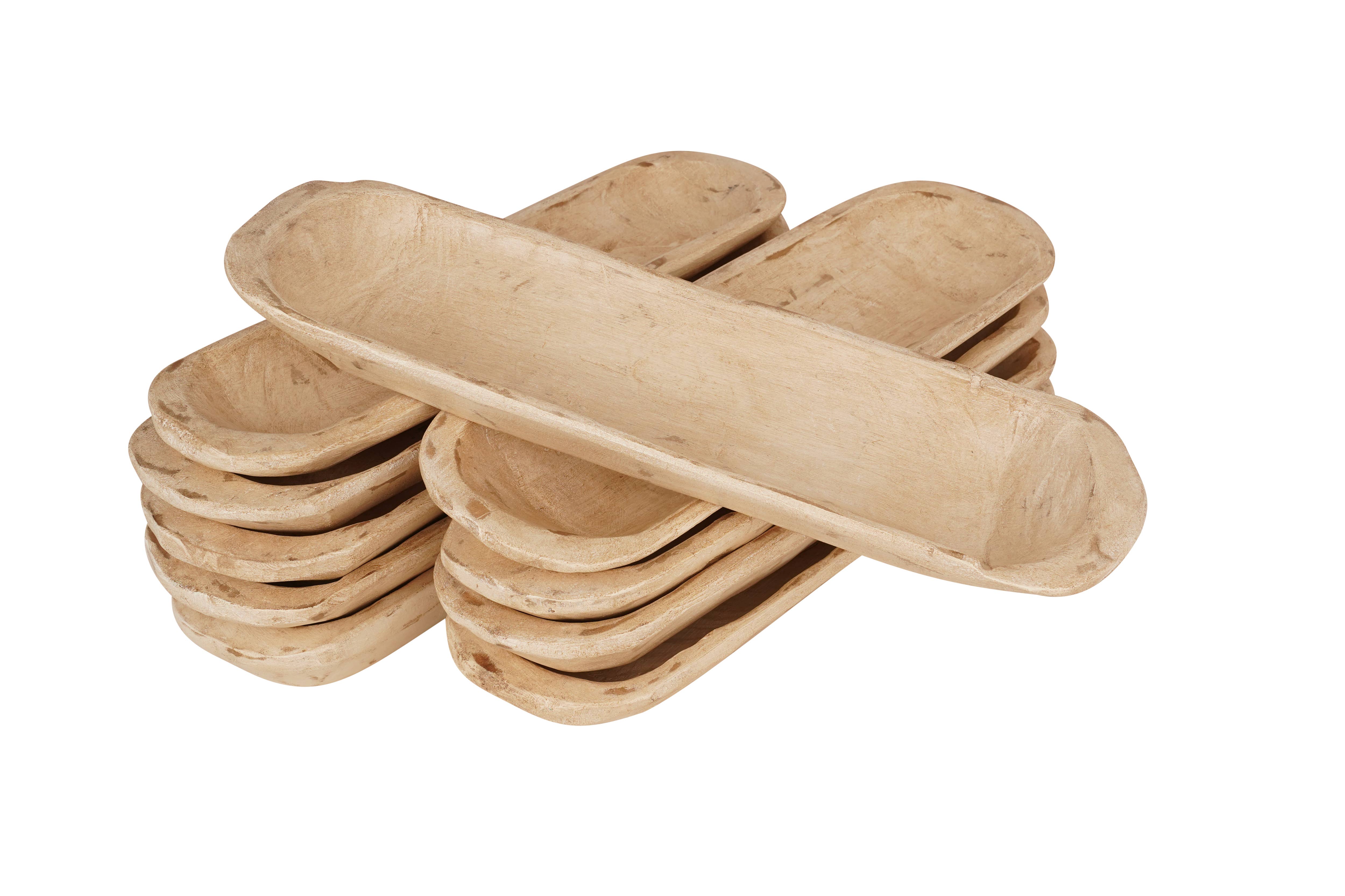 My Amigos Imports - Wholesale Decorative Plate/Dish/Bowl - Medium Baguette-Bread Bowl-Home Decor #2-Wooden-6x30 inches7