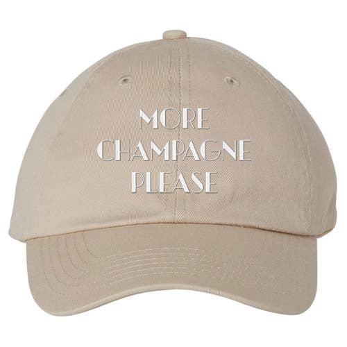 Lucky Luna Apparel – Engroshandel Baseballkasket - Dame – Mere Champagne Please Broderet Dad Hat1