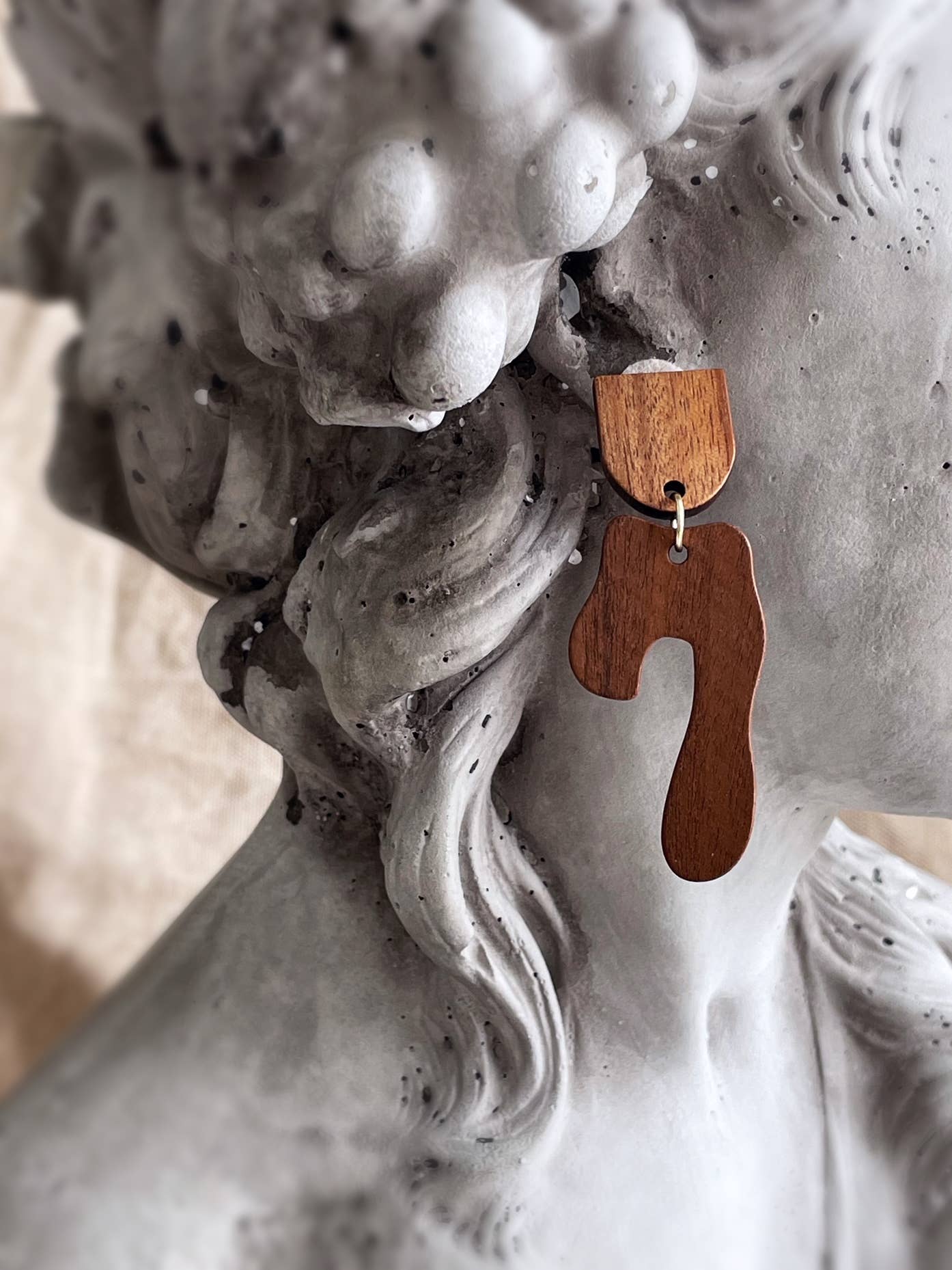 Pearl and Ivy Studio - Wholesale Dangle Earrings - Natural wood geometric shape earrings - Ridge1