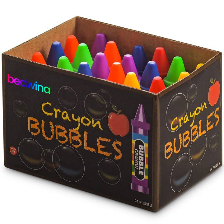 bedwina - Wholesale Bubble Wand - Kids - Mini Crayon Bubbles For Kids (Pack of 24) 0.5 Oz