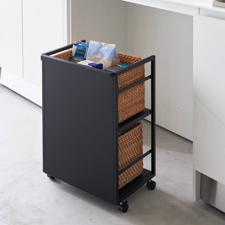 Yamazaki Home - Wholesale Free Standing Shelf - Two-Tier Hideaway Storage Cart (24" H) - Steel13