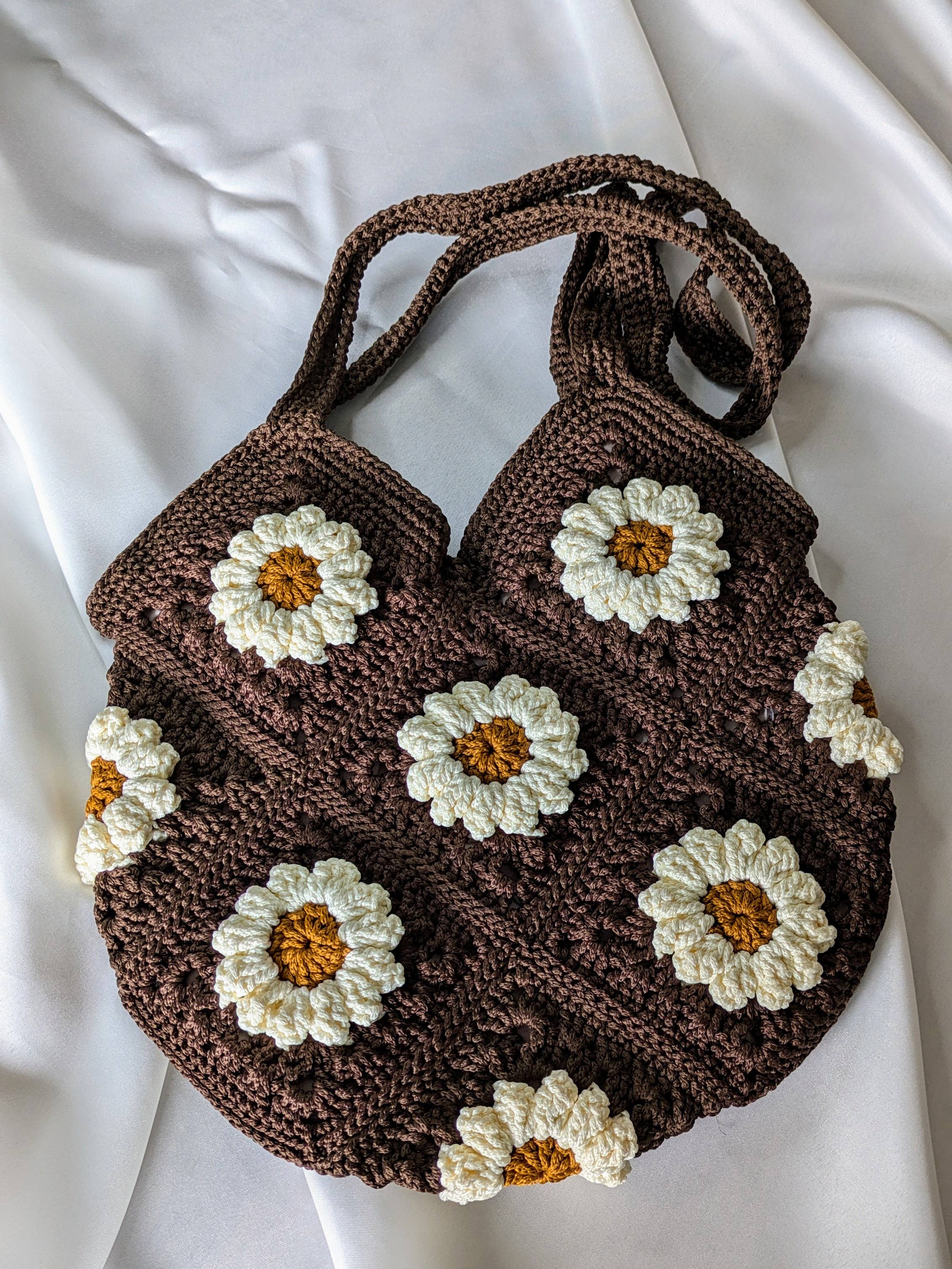 Janzy - Wholesale Tote Bag - Women's - Handmade Mini Floral Crochet Tote Bag10