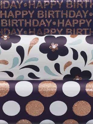 Papel de regalo de hoja plana Modernity Navy con purpurina para venta al por mayor de The Unique Paper Company US