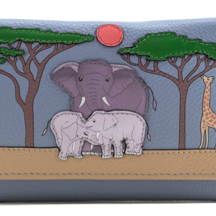 Savanne Safari Scène Grote Driedubbele Portemonnee - 38 3688 voor wholesale door Mala Leather