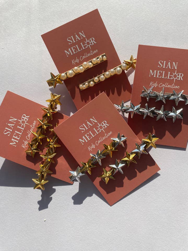 Star hair clips for wholesale by Sian Mellor