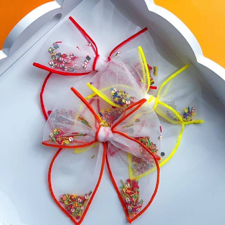 Sparkling New Baby, LLC. - Wholesale Hair bow – Kids - First Day Back To School Shaker Bow5
