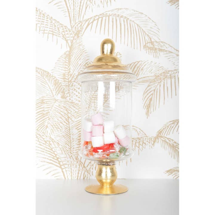 AULICA - Vente Pots - Bonbonnière transparente avec couvercle doré1