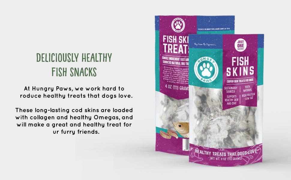 Hungry Paws - Wholesale Pet Treats - Dog - Fish Skins - Single Ingredient Cod Fish Skin 4-oz7