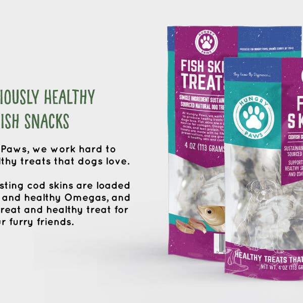 Hungry Paws - Wholesale Pet Treats - Dog - Fish Skins - Single Ingredient Cod Fish Skin 4-oz7