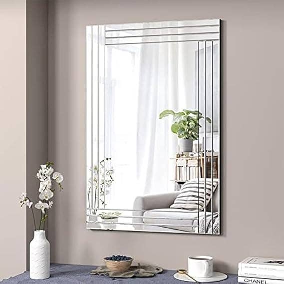 Silver Bevelled Triple Strip Mirror 60x90cm for wholesale by DEENZ