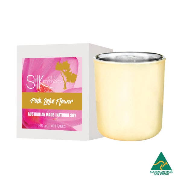 Silk oil of Morocco - Wholesale Jar/filled candle - Pink Lotus Flower - Natural Soy Candle