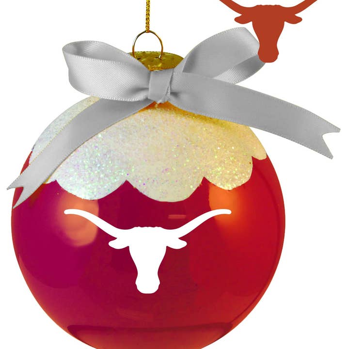 Glass Ball Ornament, Texas Longhorns for wholesale by The Memory Company