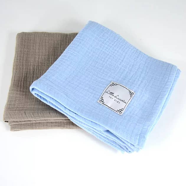 Muslin Covers Size L - Set of Two Blue/Brown for wholesale by LITTLELUXURIES FOR KIDS