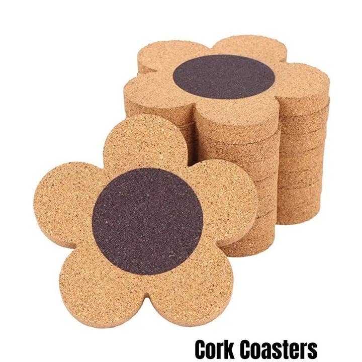 Sottobicchiere ecologico in sughero a forma di margherita per la vendita all'ingrosso da parte di Grow From Nature