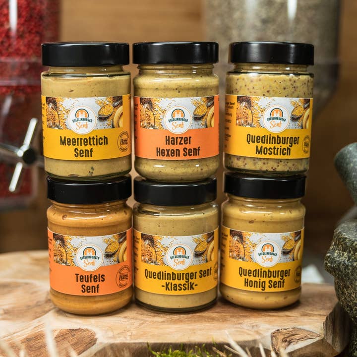 Presentset "Mamma & Pappa" – plastfritt förpackade senapsdelikatesser från Quedlinburg för wholesale av Quedlinburger Senf