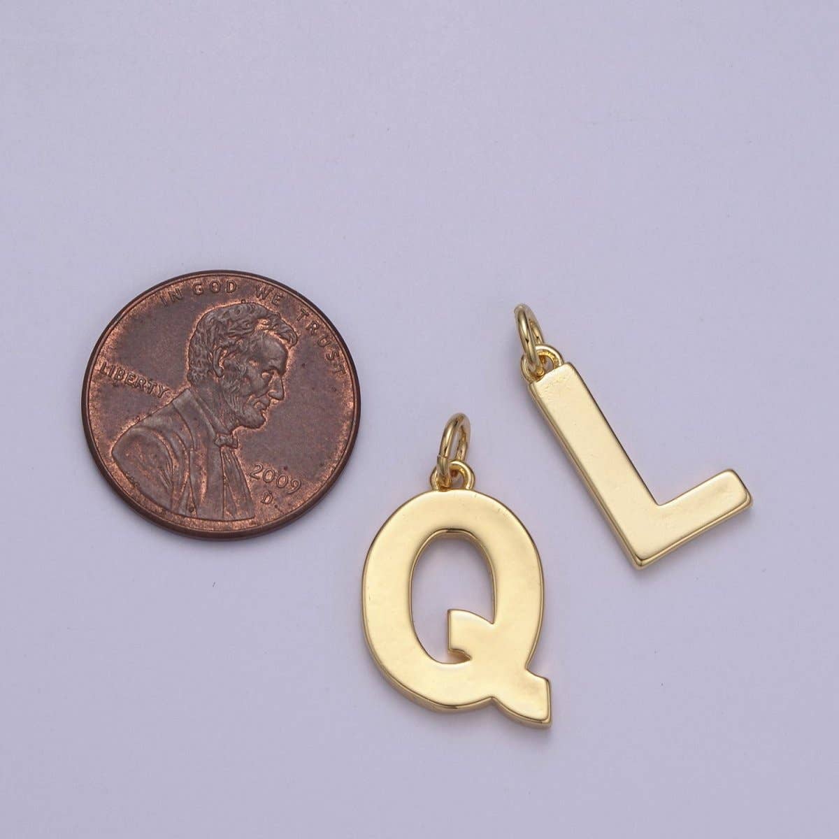 Aim Eternal – wholesale Individual charm/pendant – 14k Gold Filled Minimalist Font Initial Letters Pendant Charm Wholesale Jewelry Supply A-703-A-71527