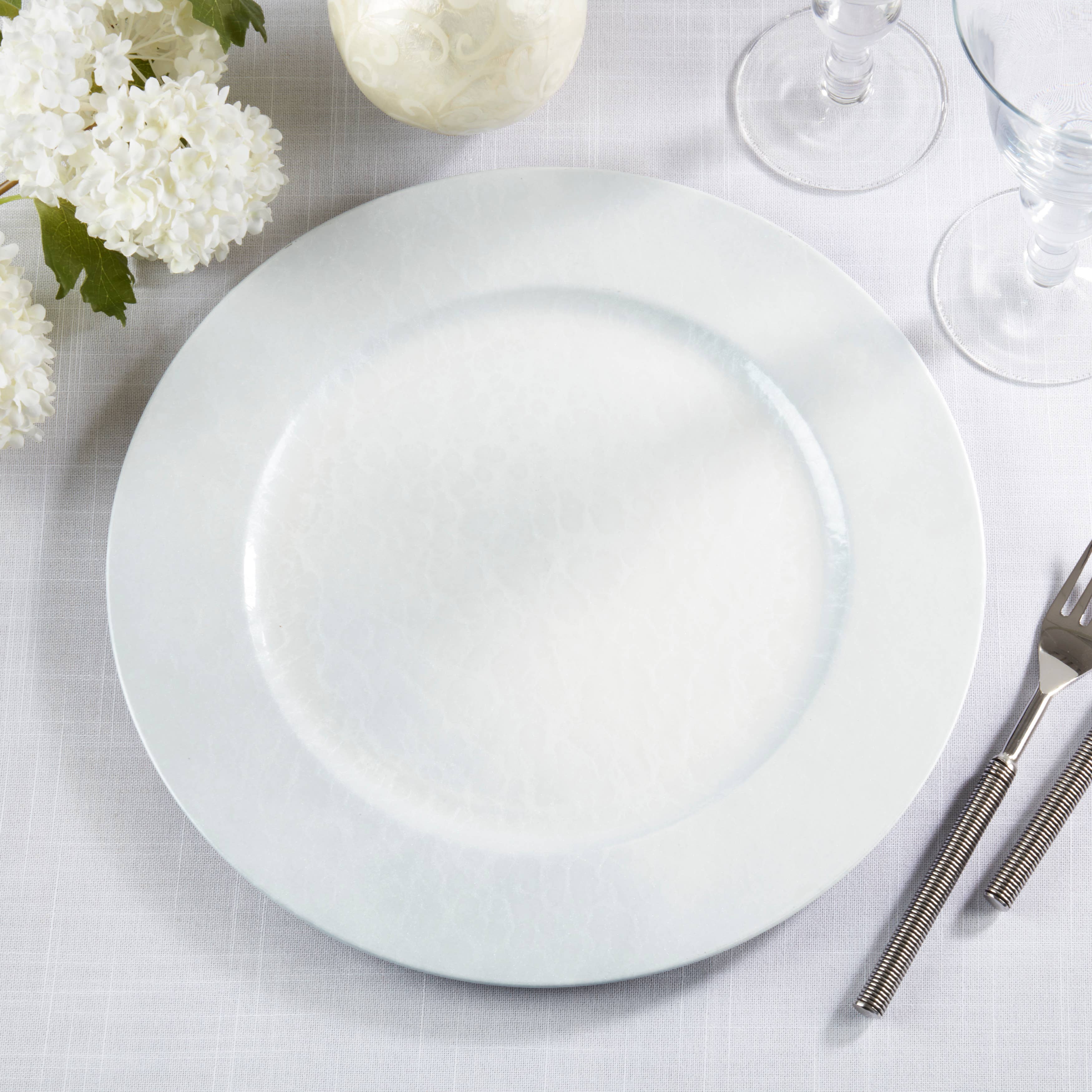 Saro Lifestyle - Wholesale Charger Plate - Soft Glow Faux Mother of Pearl Charger Plate19