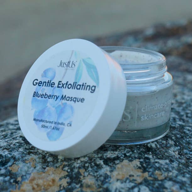 Blid Eksfolierende Blåbærmaske. Lysnende Frugtenzym – Antioxidant Eksfoliering + Glødfornyelse for Mat eller Ujævn Hudtone for engroshandel hos JustUs Skincare