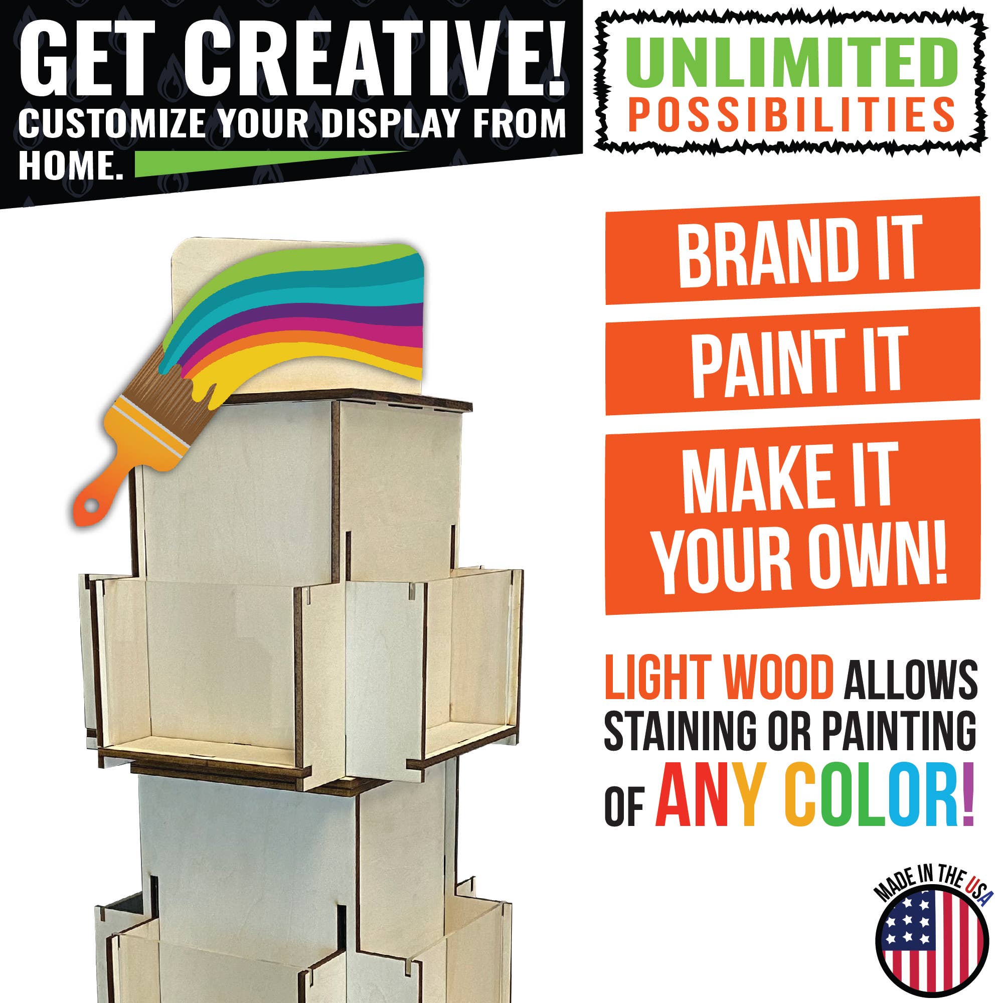 Torched Displays – wholesale Retailer display stand/case – Rotating Greeting Card Display Stand - 3 Tier13