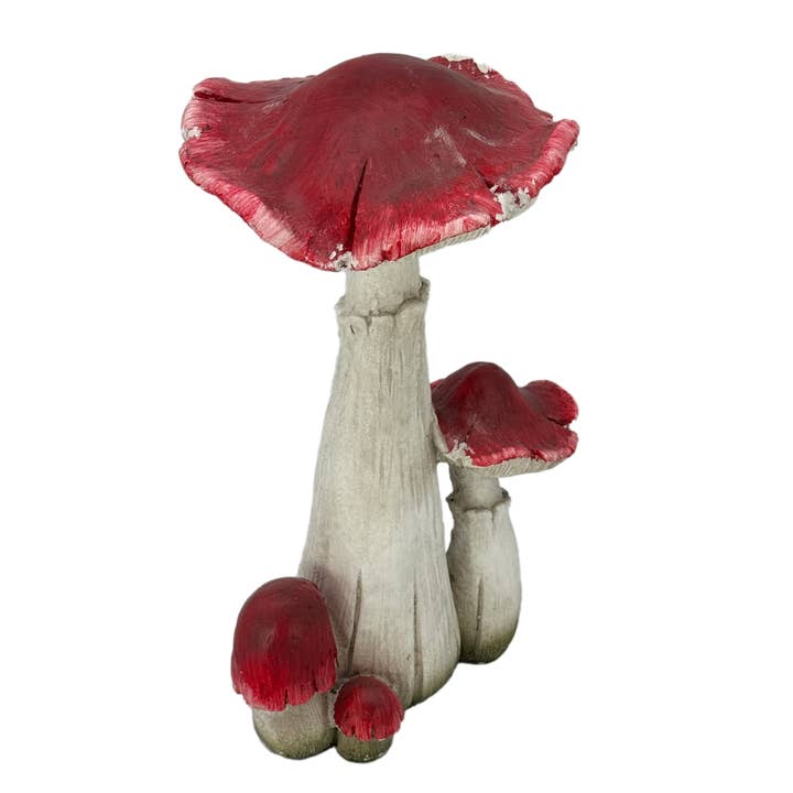 Galt International Company - Wholesale Outdoor Ornament/Decor - Red Polyresin Mushroom Outdoor Garden Statue 18.3"H