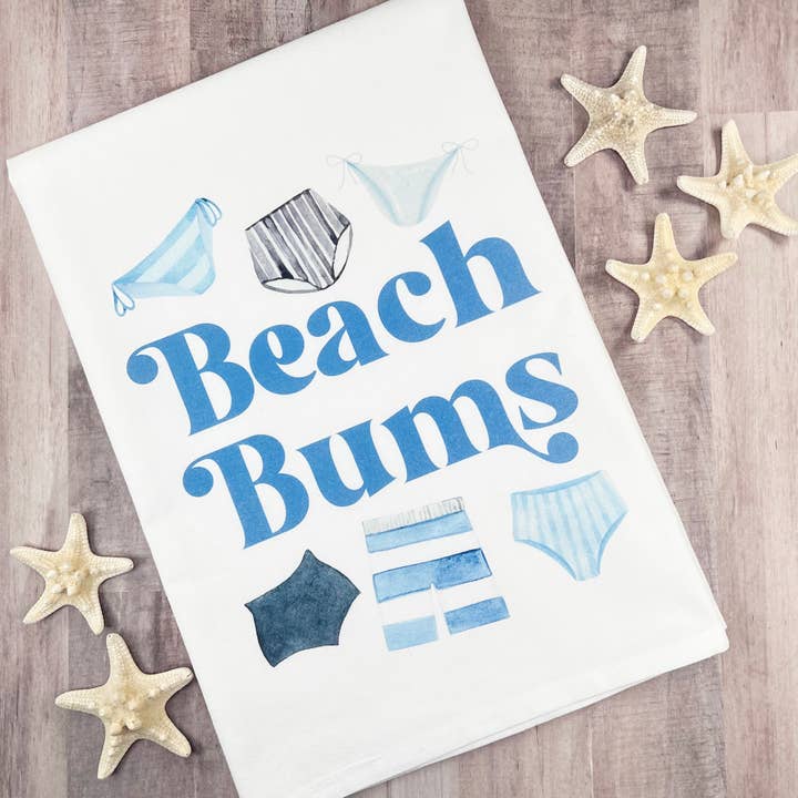 Beach Bums Tea Towel for wholesale by Suburban Soiree