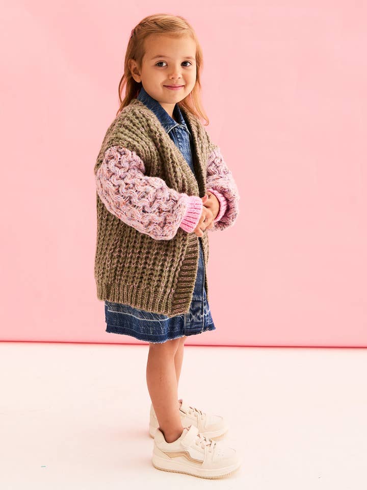 Madison Mini Me oversized vest voor kinderen met ballonmouw voor wholesale door Cara & The Sky