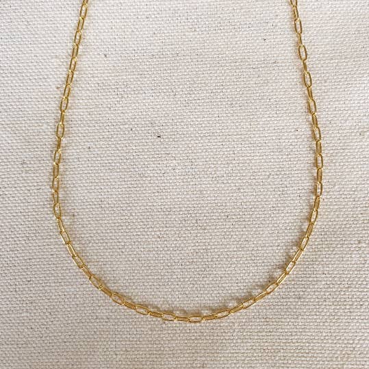 GoldFi - Wholesale Link & Chain Necklace - 18k Gold Filled Cable Link Chain 2.5mm Thick And Sizes in 18