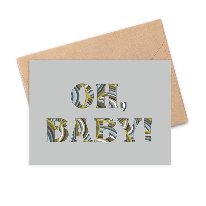 Oh, baby! Biglietto d'auguri - Astratto blu per la vendita all'ingrosso da parte di Lauren Felice