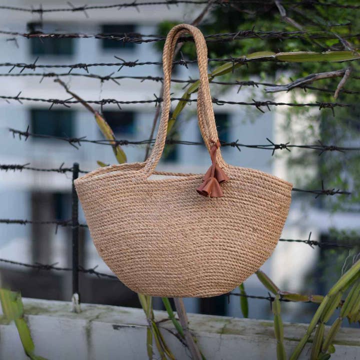 Kleene - Wholesale Tote Bag - Women's - Handmade Round Jute Tote Bag – Boho Eco-Friendly Purse5