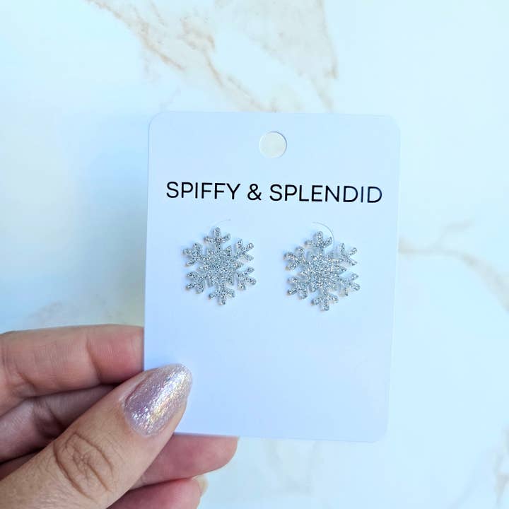 Spiffy & Splendid – wholesale Solitärörhängen – Snöflingeörhängen - Silverglitter // Smycken, Jul12