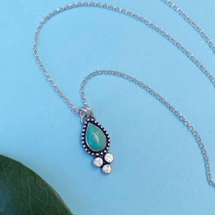Blue and Blue - Wholesale Pendant/Charm Necklace - Pebble Necklace - Turquoise1