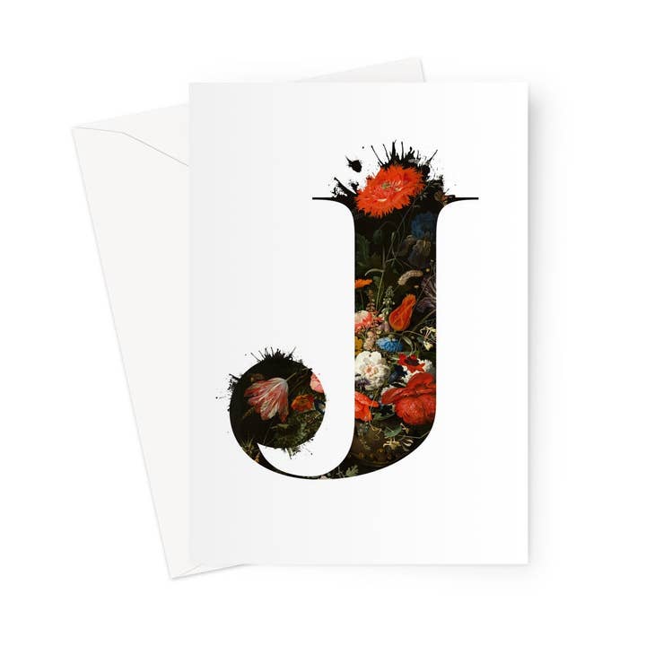 MY TYPE OF BLOOMS - Carte de vœux J pour la vente par burnt peach