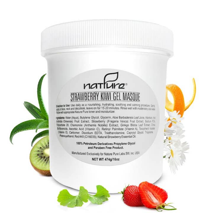 Professional Strawberry-Kiwi Gel Masque / 1.0lb for wholesale by NATPURE Clinical Skin Care