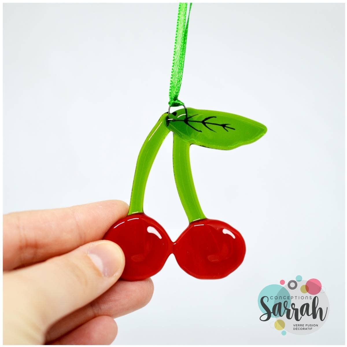 Station pôle Nord inc. - Wholesale Ornament - Boule de verre Cerises rouges2